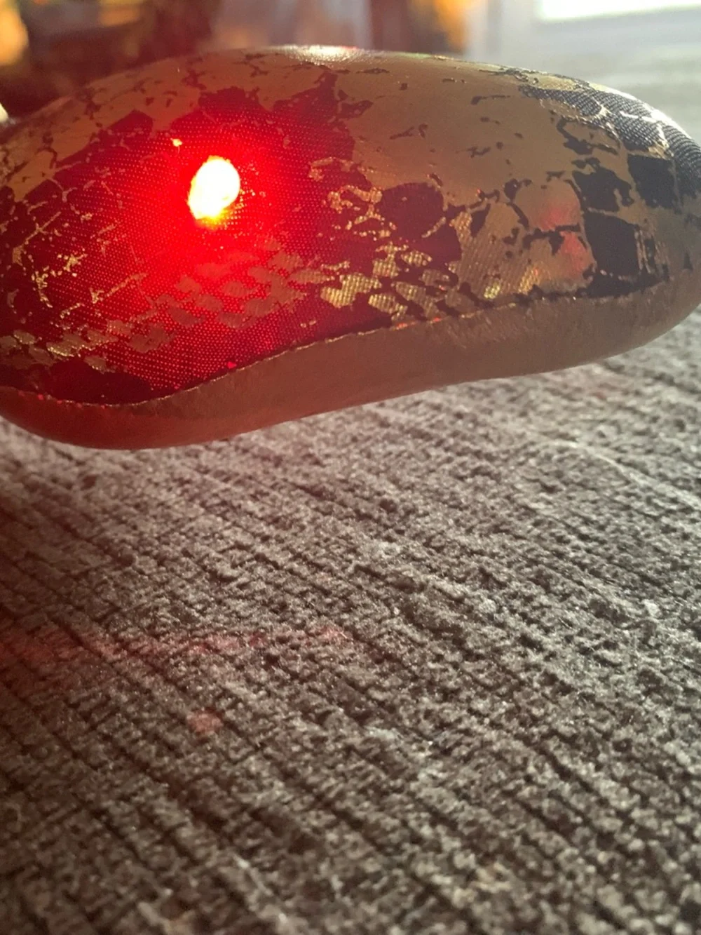 Decor plush snake toy feat/ realistic metallic sequin-like scales light-up eyes